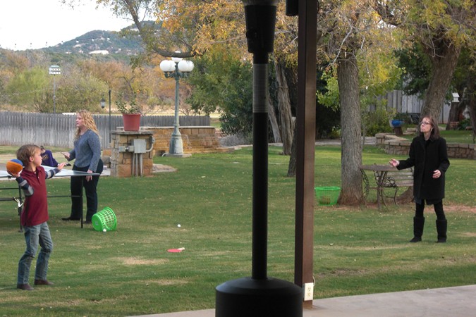 "Ping Pong & Football With Mountain View In Background"